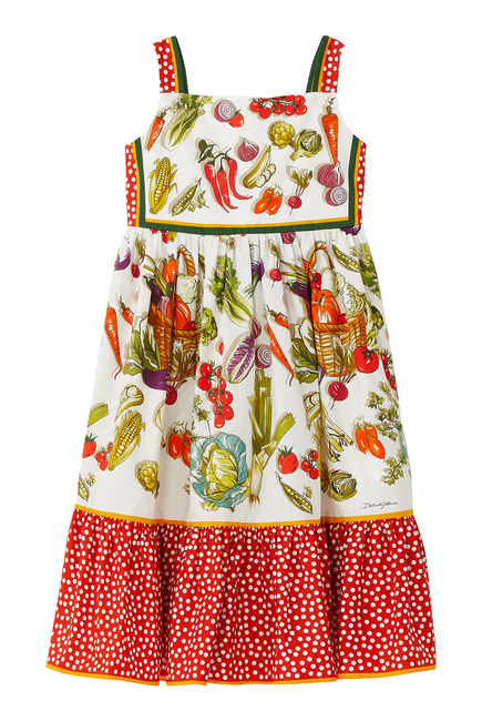 Capri Verdura Vegetable-Print Dress